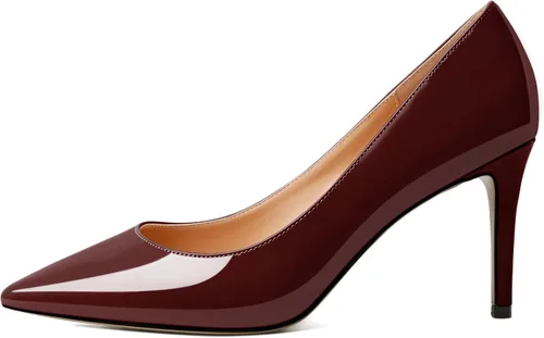 Vista 2 de YODEKS Zapatos de vestir de tacón alto con punta puntiaguda para mujer