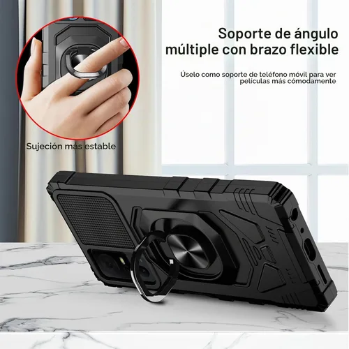 Vista 2 de Ailiber Funda con soporte magnético para Lively Smart 4/TCL 40 XL/40T Soporte de anillo y protector de pantalla y negro
