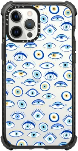 Vista 35 de Funda Ultra Impact de CASETiFY para iPhone 12 Pro Max - Bearly Awake - Negro transparente claro
