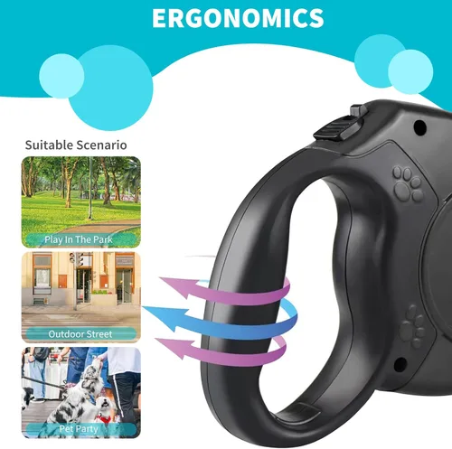 Vista 3 de PETCUTE Correa retráctil para caminar para perro, correa extensible de entrenamiento para perros, correas convenientes para perros pequeños