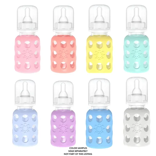 Vista 7 de Lifefactory Biberón de vidrio sin BPA Funda protectora de silicona Paquete de 2 de 4 onzas melón, plátano
