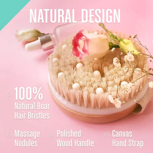 Vista 7 de Cepillo corporal seco (paquete de 1) – Reduce la celulitis, cepillo seco para celulitis y drenaje linfático, cepillo exfoliante con nódulos