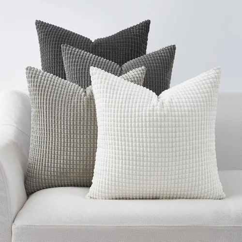 Vista 21 de Topfinel - Paquete de 4 fundas de almohada decorativas en negro y blanco de 16 x 16 pulgadas para sala de estar, sofá, cama, decoración rústica