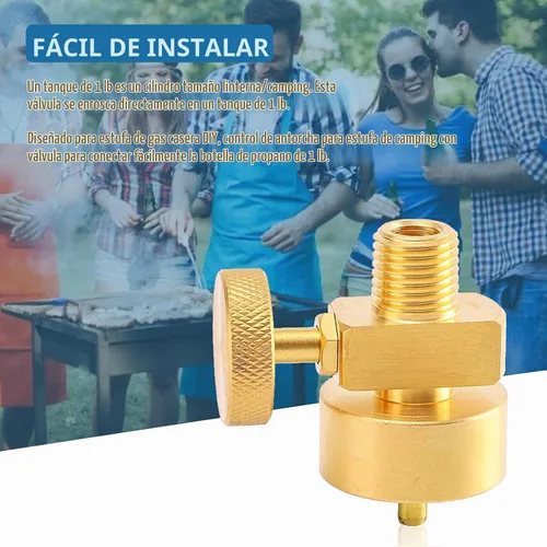 Vista 6 de Válvula de Control de Aguja de Propano de Latón de 1 Libra, Válvula Reguladora de Gas Propano de Presión Ajustable Desechable con Rosca Macho NPT