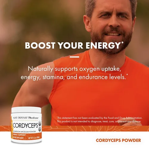 Vista 5 de Host Defense Cordyceps Powder - Suplemento de apoyo inmunológico y energético - Suplemento de salud renal con hongos Cordyceps - Suplemento de apoyo
