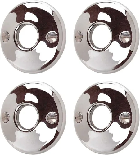 Vista 14 de Renovators Supply Manufacturing Par de rosetas de pomo de puerta de 2.38 pulgadas de latón antiguo decorativo para puerta