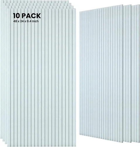 Vista 28 de TO-TH Juego de 4 paneles de pared insonorizados de 47.2 x 23.6 pulgadas con aspecto de madera, absorben el sonido, paneles acústicos grandes