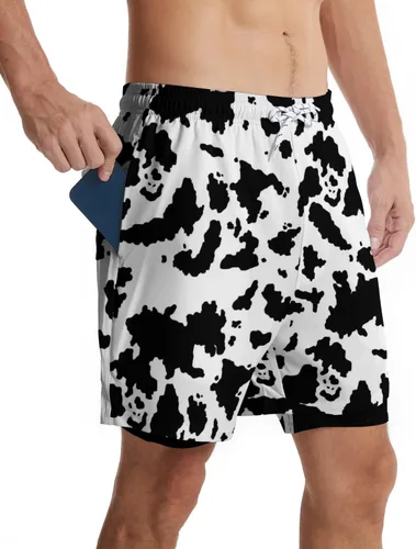 Vista 4 de CHILL·TEK Traje de baño para hombre con forro de compresión de secado rápido 2 en 1, traje de baño para playa