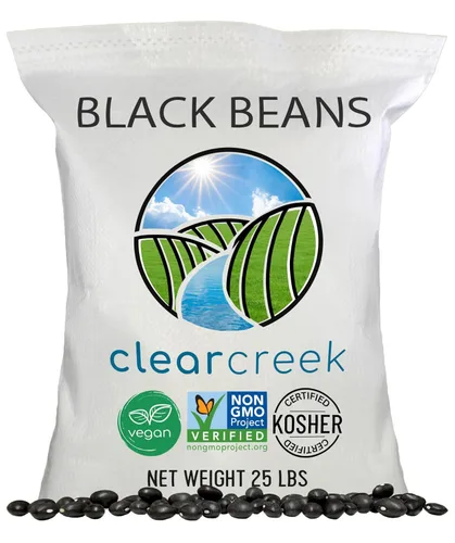 Vista 7 de CLEAR CREEK Frijoles negros cultivados en el estado de Washington 12 libras (bolsas de 3 a 4 libras) Sin OMG Vegano Kosher No irradiado