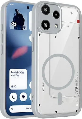 Vista 610 de Funda magnética transparente compatible con Xiaomi 17T, color negro 2 en 1 PC + TPU cubierta de teléfono a prueba de golpes, carcasa protectora