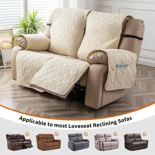 Vista 3 de Genina - Funda impermeable para sillón reclinable de dos plazas, funda antideslizante para sofá, funda para sofá reclinable de 2 plazas, funda
