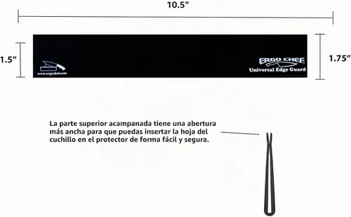 Vista 2 de Ergo Chef Protector Universal de Borde de Hoja de Cuchillo de 10.5 Pulgadas x 1.5 Pulgadas para Cuchillos de hasta 10" de Hoja, Plástico ABS negro