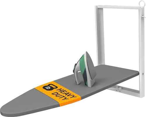 Vista 11 de Xabitat Tabla de planchar para montar en la pared con soporte para plancha, 36.2" X 12.2" tabla de planchar plegable de montaje compacto