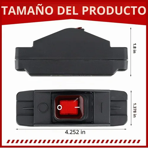 Vista 2 de Kingdder 2 unids impermeable en línea interruptor de cable Ac/dc 12v-250v