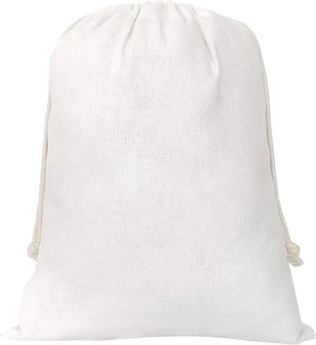Vista 10 de SumDirect 20 bolsas de muselina de algodón, bolsas de regalo ligeras blancas transpirables con cordón, bolsas de almacenamiento reutilizables