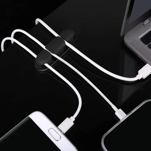 Vista 6 de WLLHYF Clips para cables, 3 unidades, organizador de cables, soportes de gestión de cables, arnés de cables de silicona de 4 agujeros, accesorio