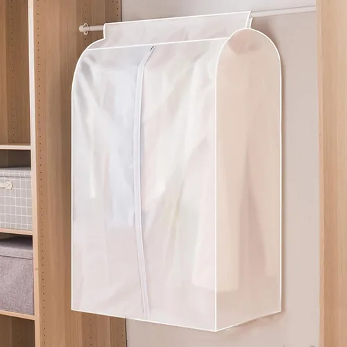 Vista 9 de Funda transparente para colgar ropa, transpirable y a prueba de humedad, a prueba de polvo y arrugas, capacidad gruesa, adecuada para perchas