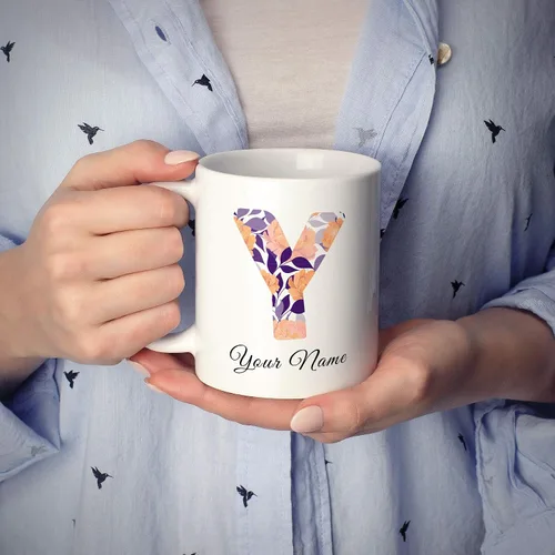 Vista 6 de Livado Taza de café personalizada, regalo para mujeres, con monograma con nombre e inicial, bonita taza de café para ella, mamá, esposa, novia