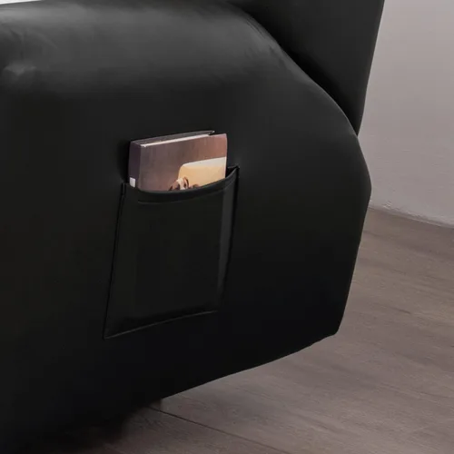 Vista 6 de JOKIVTOU Funda elástica de piel sintética para sofá reclinable de 1/2/3 asientos, con bolsillos laterales, impermeable, funda para sofá reclinable