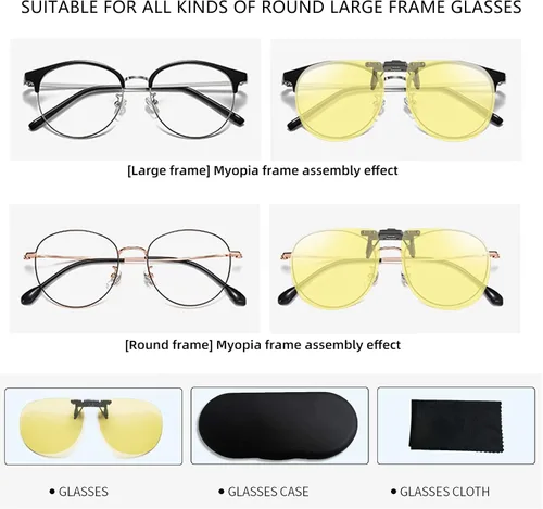 Vista 3 de UpaClaire Gafas de visión nocturna con clip visión de alta definición antirreflejos