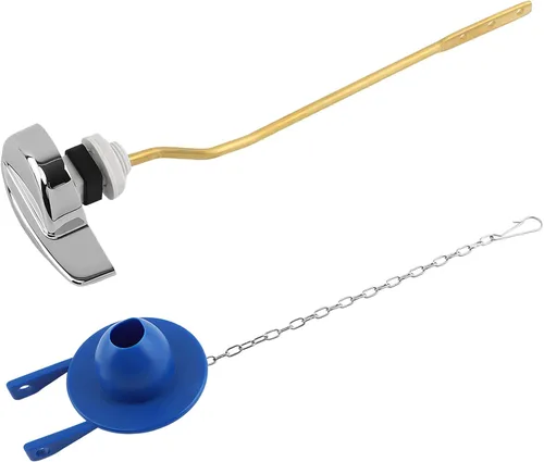 Vista 8 de Kit universal de repuesto para mango de inodoro con aleta universal de 2 pulgadas, cadenas de acero inoxidable, palanca de viaje de inodoro
