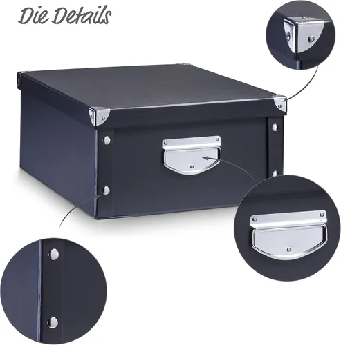 Vista 2 de Zeller 17928 Caja de almacenamiento de papel duro 40 x 33 x 17, color negro