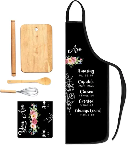 Vista 6 de Regalos cristianos para mujeres y hombres, delantal inspirador, delantales de cocina religiosos, regalos para mujeres, cumpleaños, Navidad.