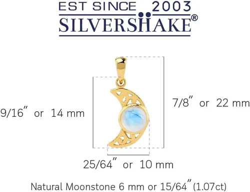 Vista 8 de Silvershake Aretes colgantes o colgante o colgante de plata de ley 925 chapada en oro amarillo con dije o colgante con cadena de 18 pulgadas