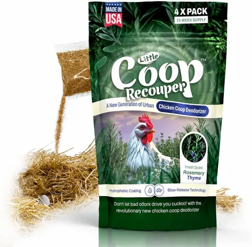 Vista 10 de Little Coop Recouper Una nueva generación de desodorante de gallinero urbano Fórmula única para liberación lenta Aroma fresco natural