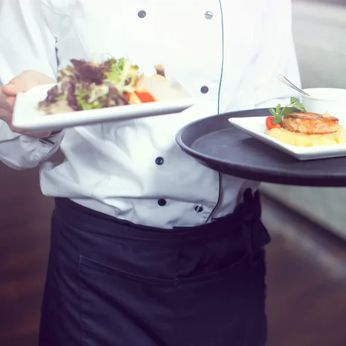 Vista 6 de Delantal Largo de Servidor con 2 Bolsillos, Atadura Extra Larga, Delantales Medios Ligeros para Hombres Mujeres Camarero Camarera Chef