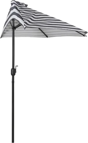 Vista 8 de WO Home Furniture - Sombrilla de mercado de 9 pies para patio, balcón al aire libre Gris
