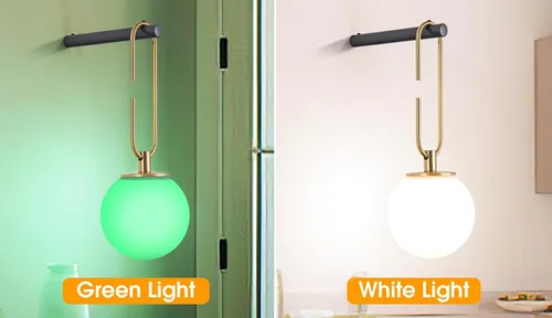 Vista 3 de Juego de 2 apliques de pared que funcionan con pilas, regulables, funciona con pilas con control remoto, lámpara de pared interior sin cableado