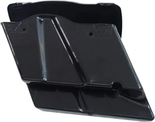 Vista 6 de Alforjas rígidas extendidas de 5 pulgadas con tapas para modelos Harley Touring 1993-2013 sin pintar, negro