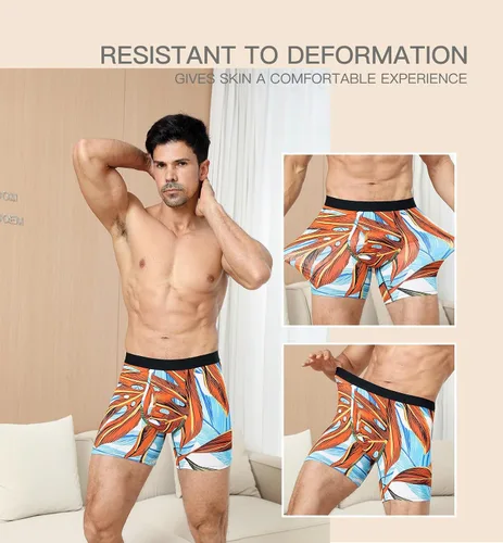Vista 4 de HAVVIS Calzoncillos tipo bóxer de viscosa de bambú para hombre, ropa interior suave y cómoda para hombre, paquete múltiple