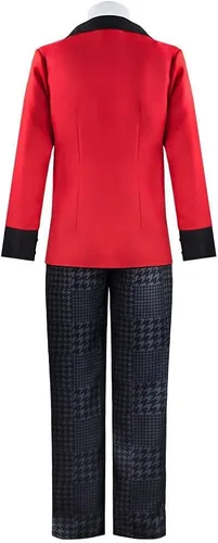 Vista 2 de Disfraz de cosplay para hombre, uniforme escolar japonés, abrigo rojo, pantalones, conjunto de Halloween, carnaval, fiesta