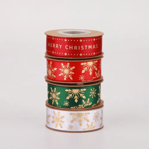 Vista 6 de Meseey 4 rollos de cinta de algodón de menta de caramelo de Navidad de 20 yardas y 5/8 pulgadas a rayas rojas y blancas para envolver regalos