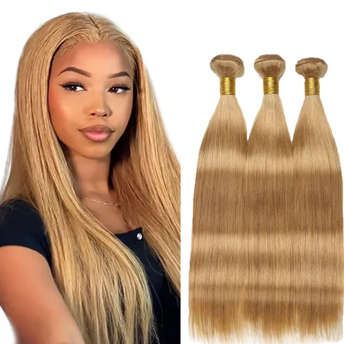 Vista 203 de 300g 1B27 Human Hair Bundles Honey Blonde Bundles Human Hair 10A Brazilian Virgin Remy Hair Extensions 8 10 12 Inch