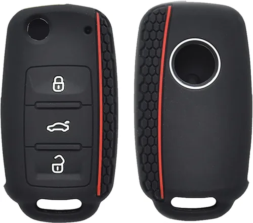 Vista 9 de 2 PIEZAS Funda de Silicona para Llave de Mando a Distancia de 3 Botones, para VW Beetle, Caddy, Eos, Jetta, Golf, Polo, Scirocco, Sharan, Tiguan