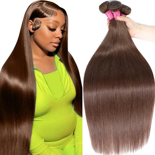 Vista 9 de Younsolo Paquetes de pelo lacio brasileño, cabello humano virgen 100% sin procesar, color negro natural, 4 paquetes, 12, 14, 16 y 18 pulgadas
