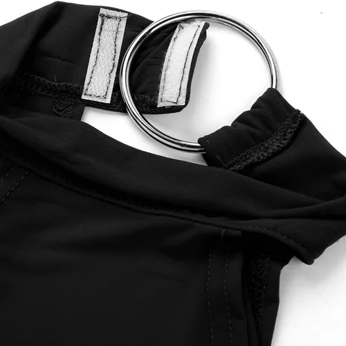 Vista 7 de Yartina Vestido de lencería con cuello halter para mujer, con abertura lateral, sin mangas, mini cheongsam, camisón para fiesta, club