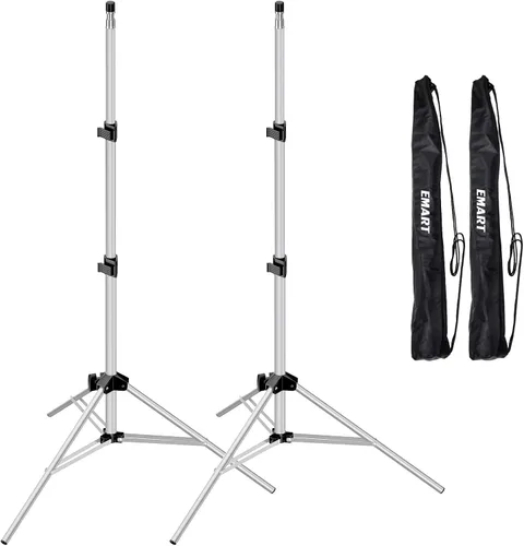 Vista 8 de EMART Soporte de luz de 7 pies para fotografía, soporte de trípode portátil para fotos y video, paquete de 2 soportes de iluminación con funda