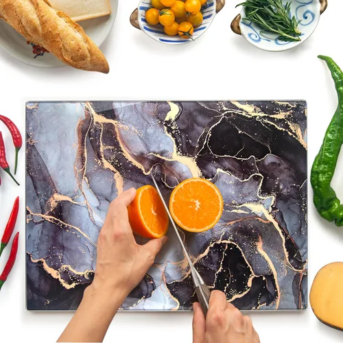 Vista 16 de Tabla de cortar de vidrio Kitchenville 16"x12": Protector de encimera de vidrio templado para la cocina - Duradero - Resistente a los arañazos