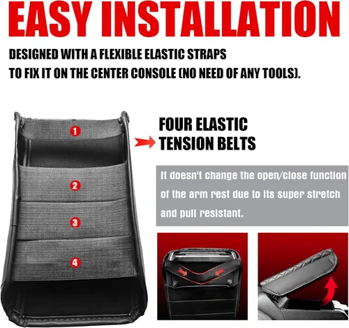 Vista 6 de Mabett - Cubierta de consola central para Ford Bronco 2021-2026, accesorios de 2/4 puertas Not for Bronco Sport, 0.7-Inch Padded Armrest Comfort