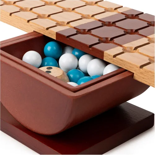 Vista 3 de Rock Me Archimedes, Juego de mesa familiar de rompecabezas de equilibrio y estrategia con canicas, juguete educativo STEM retro, para adultos