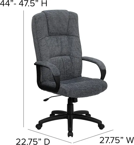 Vista 3 de Flash Furniture Rochelle Silla de oficina giratoria ejecutiva de tela gris con brazos