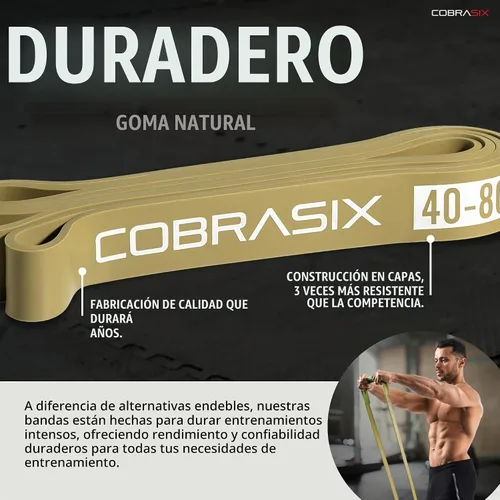 Vista 4 de COBRASIX Long Resistance Bands for Working Out Set of 6 Exercise Bands for Full-Body Training Pull Up Bands for Home Gym with Handles, Door