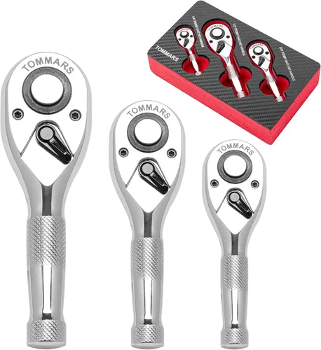 Vista 10 de TOMMARS Llave de trinquete de 1/2 pulgada, llave de trinquete de liberación rápida de 72 dientes, reversible, regalos para hombres, herramientas