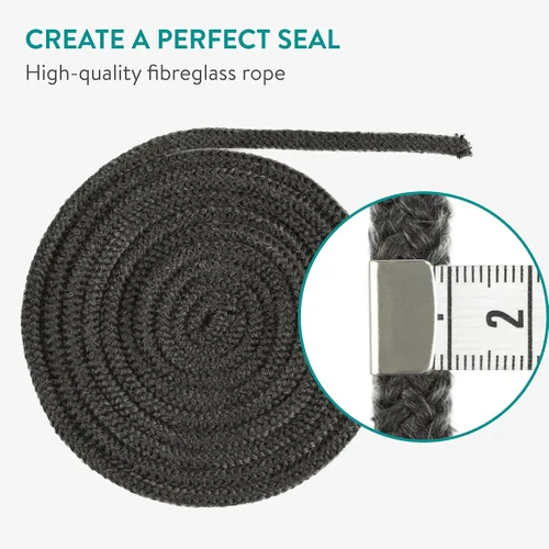 Vista 2 de Navaris Sello de cuerda para quemador de troncos, cable de sellado de estufa, sellador de repuesto para ahumador, leña, 9.8 ft de largo