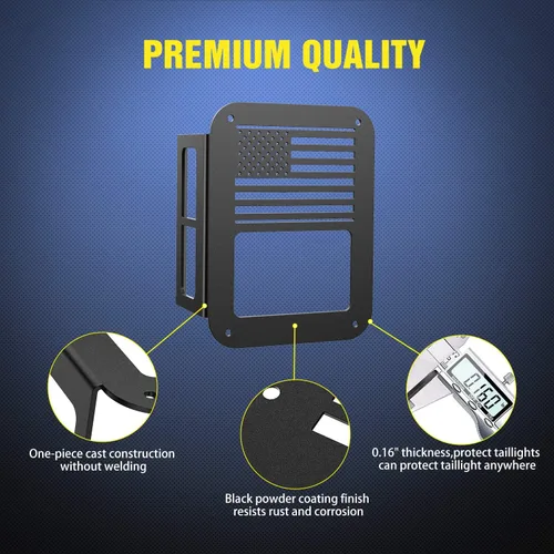 Vista 3 de Nilight Protectores de luz trasera, cubiertas de luz trasera negras para Wrangler JK Unlimited 2007-2017, par