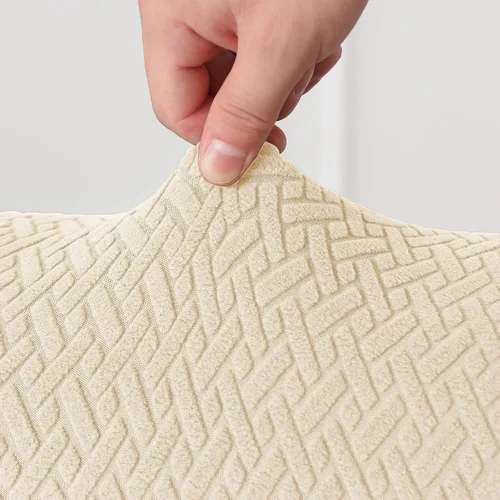 Vista 3 de LiveGo Funda para silla decorativa sin brazos, de elastano, extraíble, para silla sin brazos, protector de muebles para sala de estar, comedor, Beige